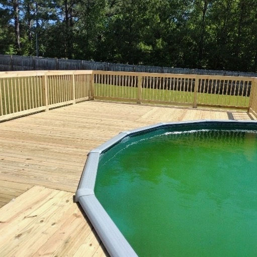 Custom around pool deck build