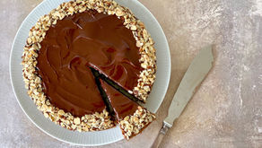 Banankage med chokoladetopping