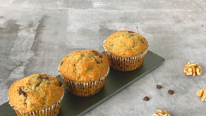 Bananmuffins med chokolade og valnødder