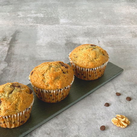 Bananmuffins med chokolade og valnødder