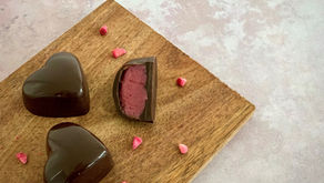 Chokoladehjerter med hindbærganache