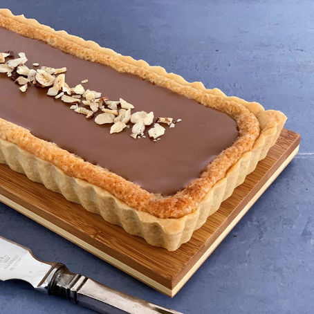 Kokosmazarintærte med nougat