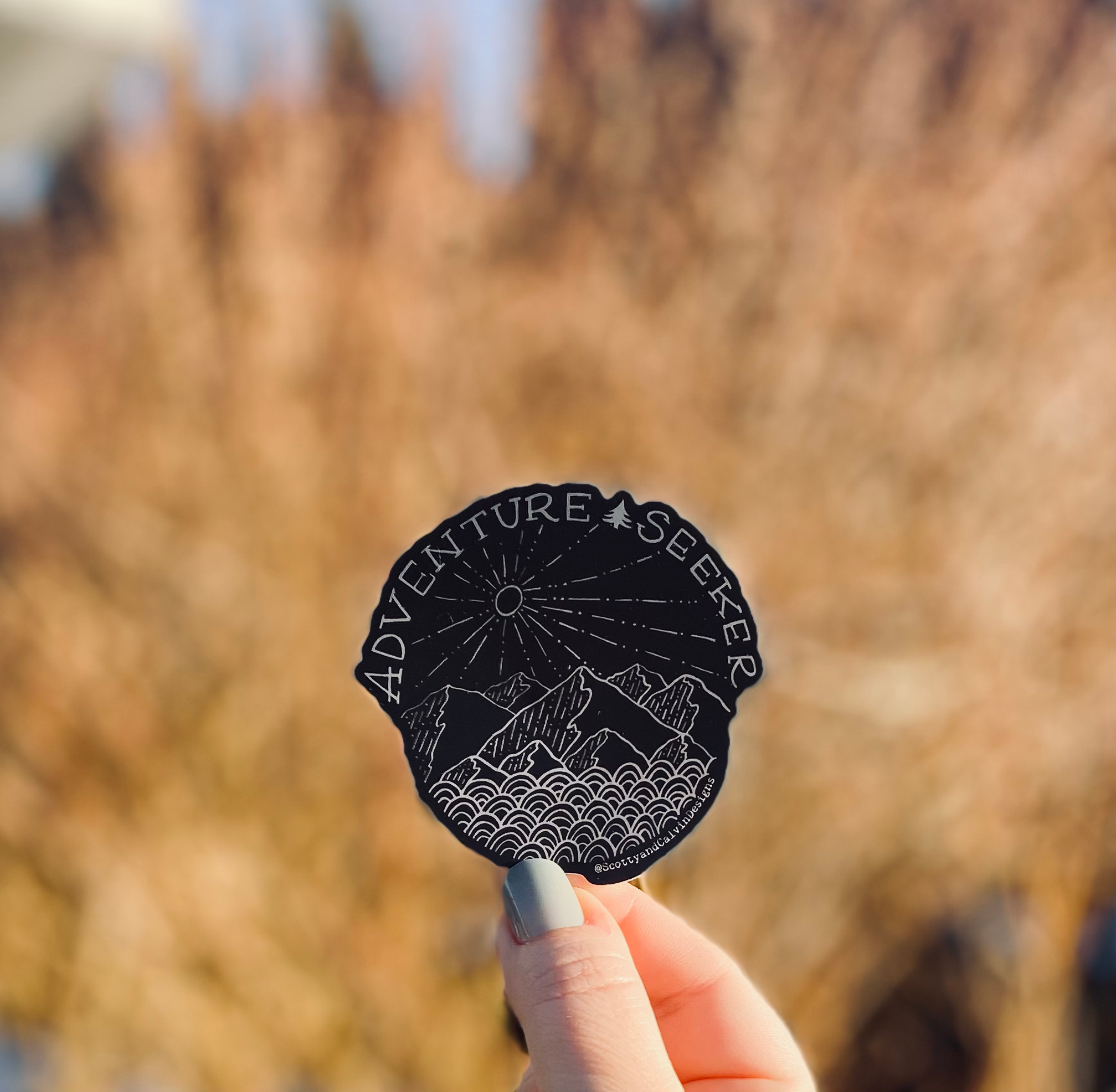 Black Adventure Seeker Sticker