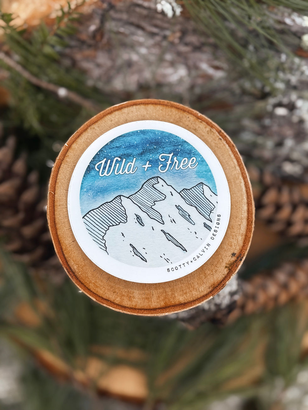 Thumbnail: Wild + Free 3x3” Circle Sticker