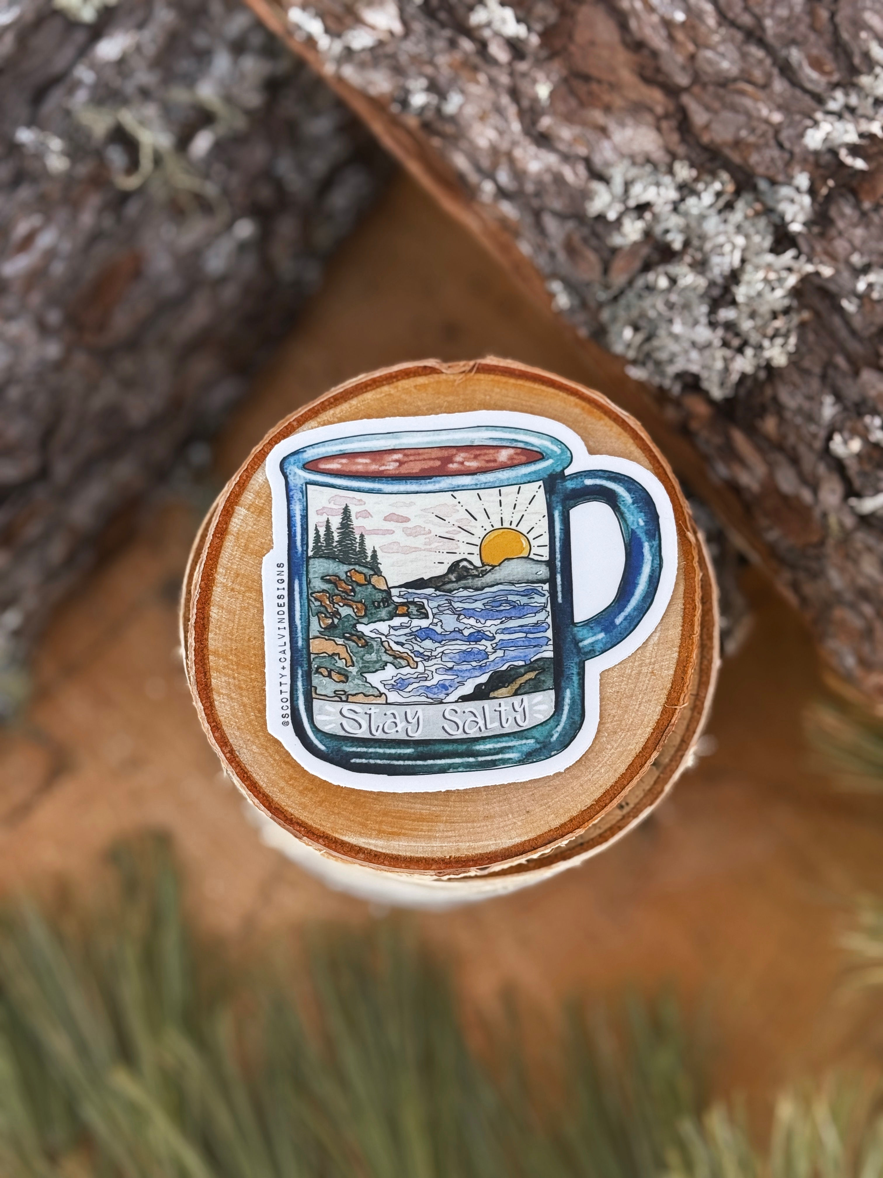 Stay Salty Coastal Mug Sticker 