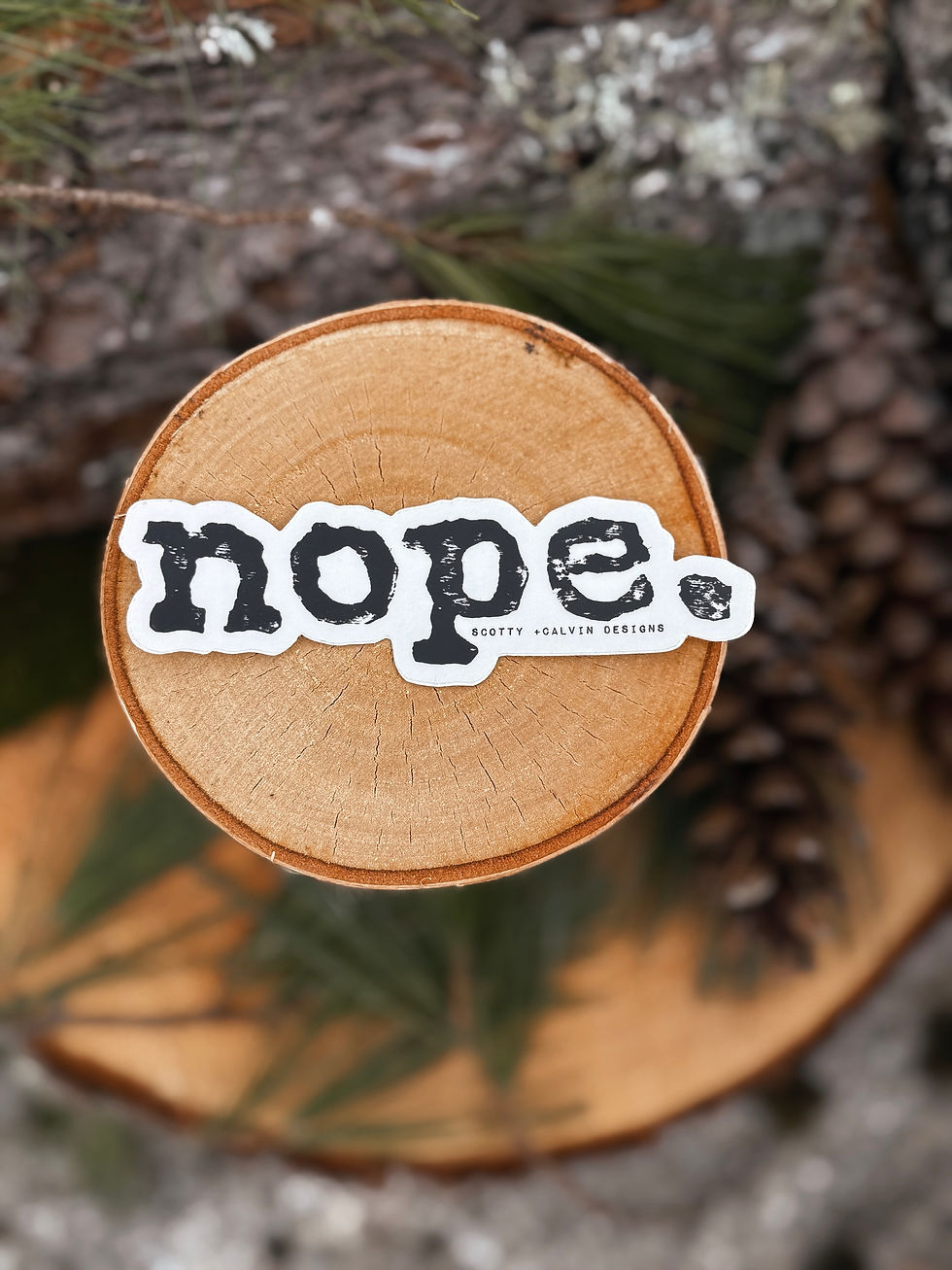 Thumbnail: Nope- Hand Stamped Sticker