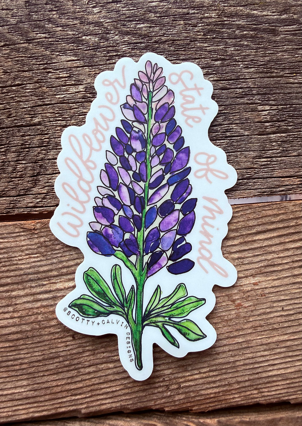 Thumbnail: Lupine Wildflower State of Mind Sticker