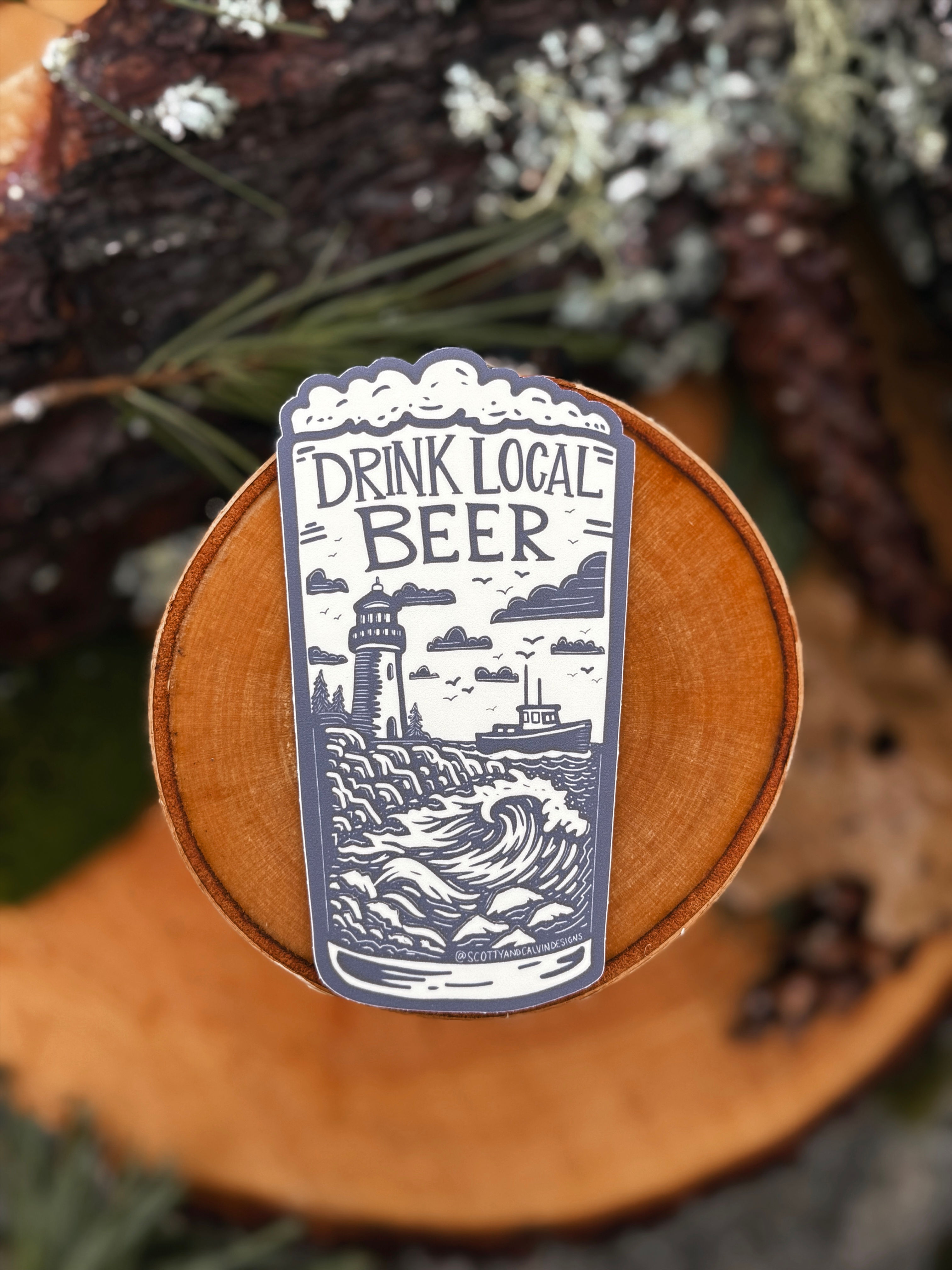 Drink Local Beer Weatherproof Sticker