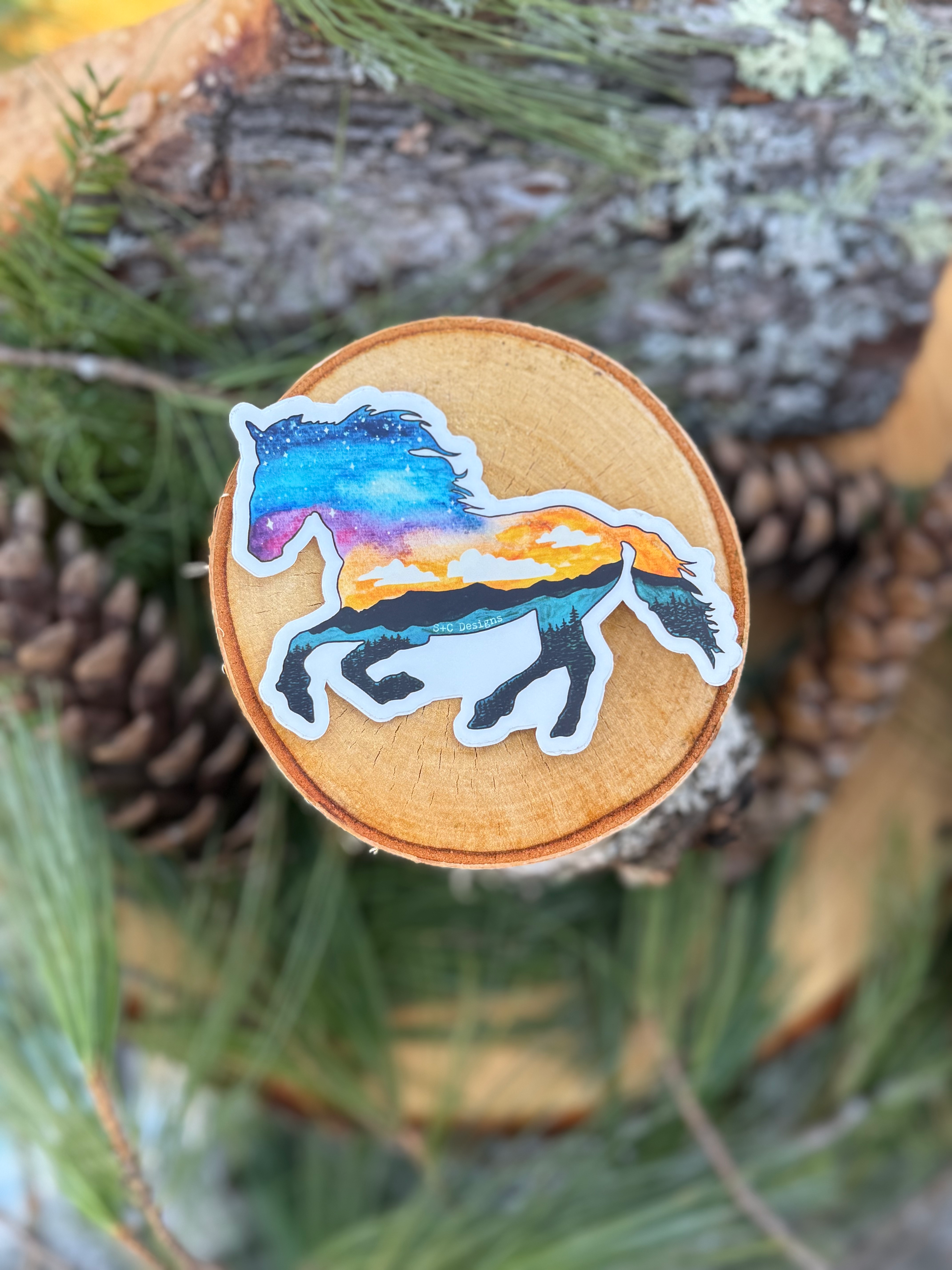 Sunset Horse Sticker