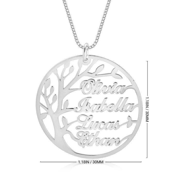 الصورة المصغرة: Alqismat Family Tree Necklace with Names