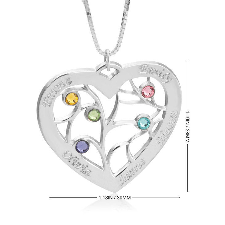 الصورة المصغرة: Personalized Heart Necklace With Engraved Name