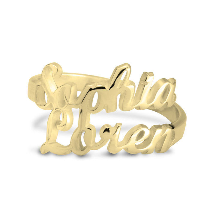 Thumbnail: Two Name Ring in gold