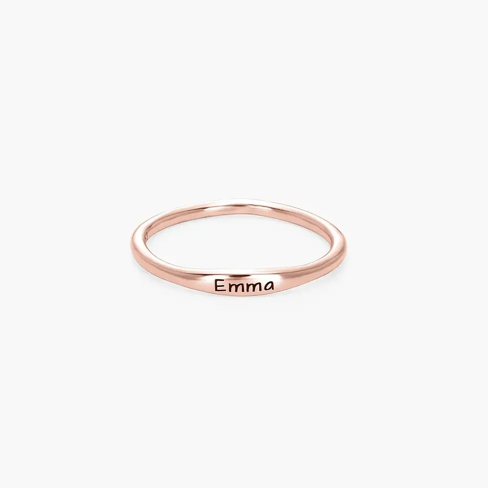 Thumbnail: rose gold skinny name ring
