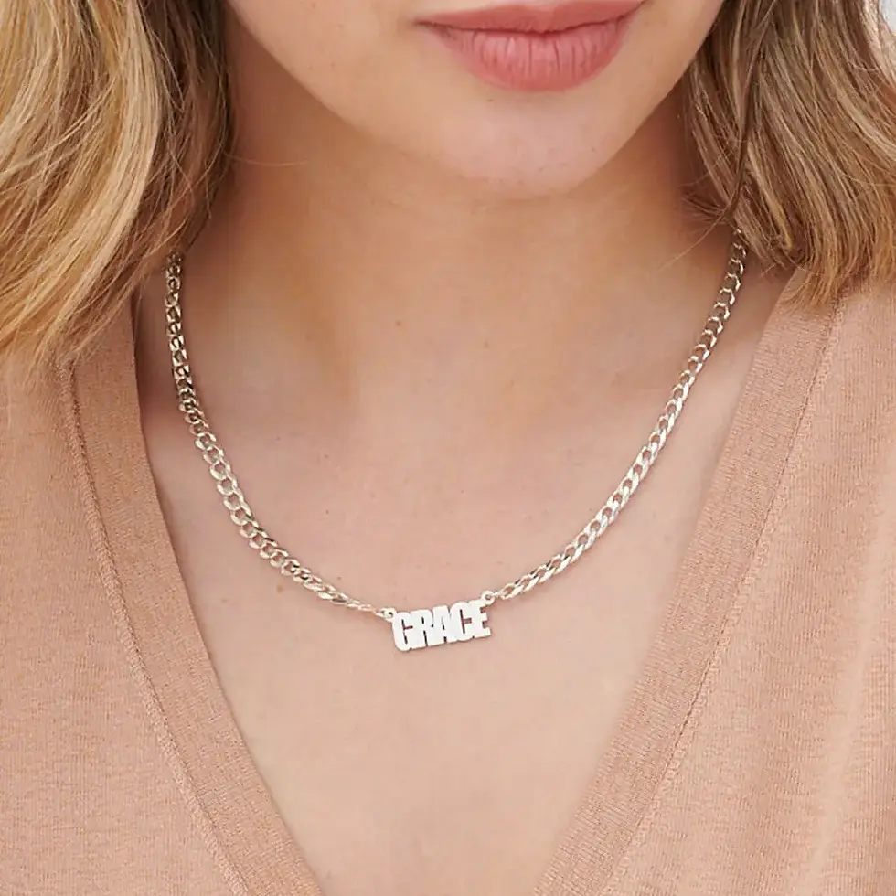 Thumbnail: Thick Chain Name Necklace