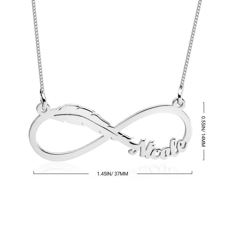 Thumbnail: Alqismat Infinity Feather Name Necklace