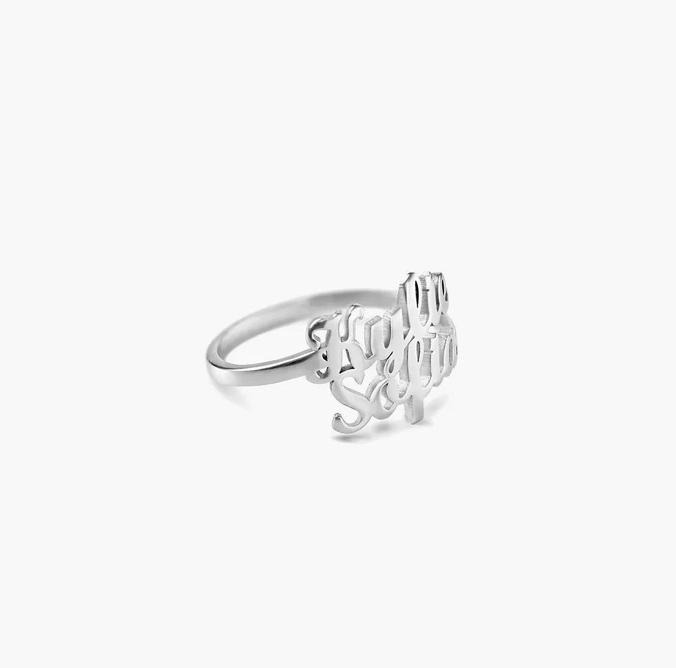 Thumbnail: Two Name Ring in Sterling Silver