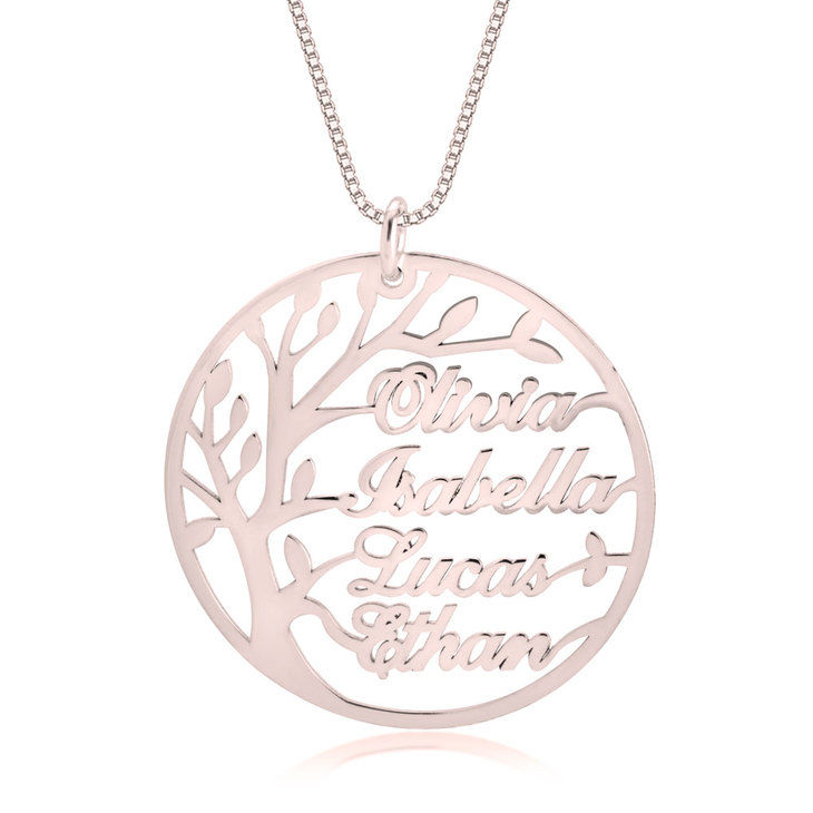 الصورة المصغرة: Alqismat Family Tree Necklace with Names