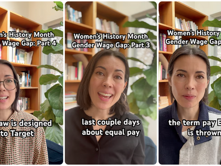 Youtube thumbnails of Rika Sawatsky's videos on the gender wage gap.