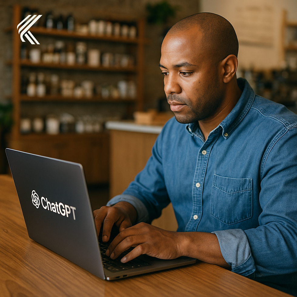 man working on computer and Chatgpt