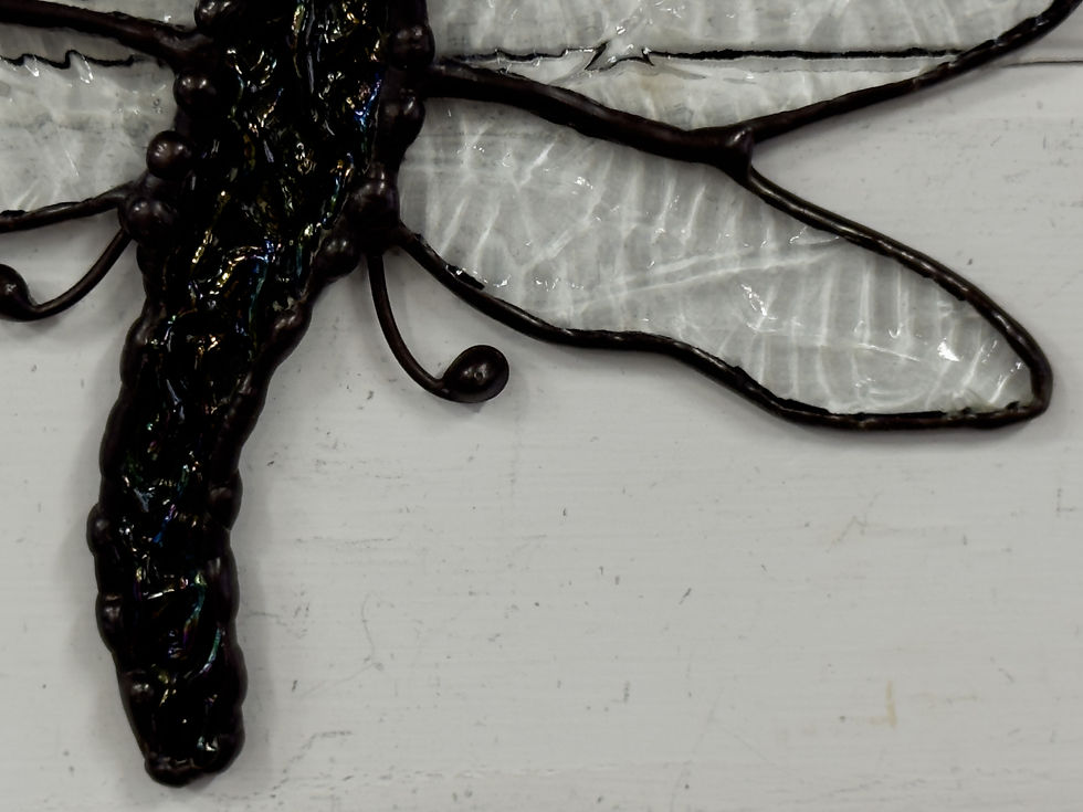 Thumbnail: Stained Glass Set of 2 Dragonfly Suncatchers - Colorful Window Hanging
