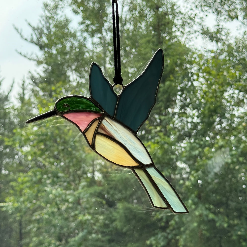 Thumbnail: Stained Glass Hummingbird Suncatcher