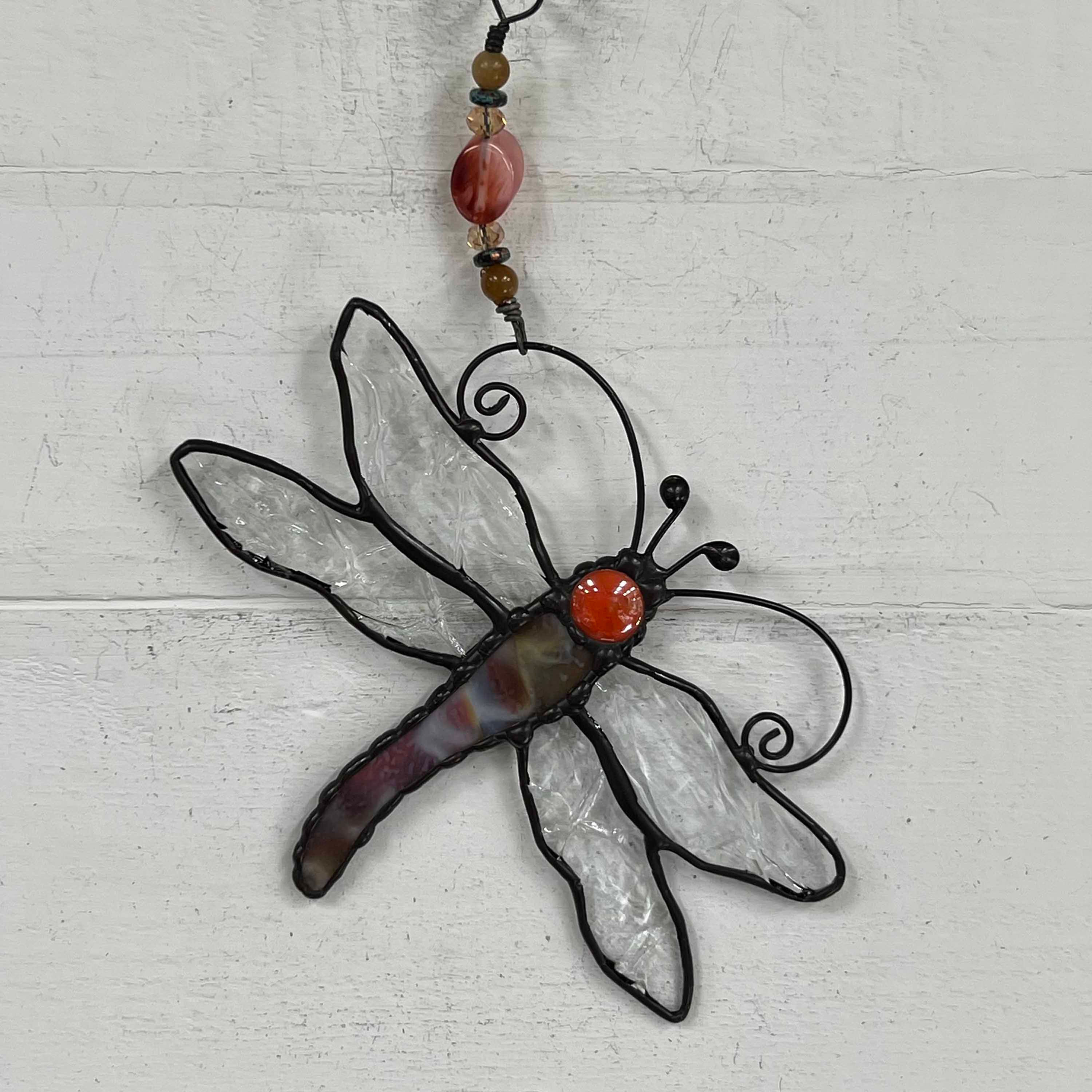 Stained Glass Dragonfly Suncatcher