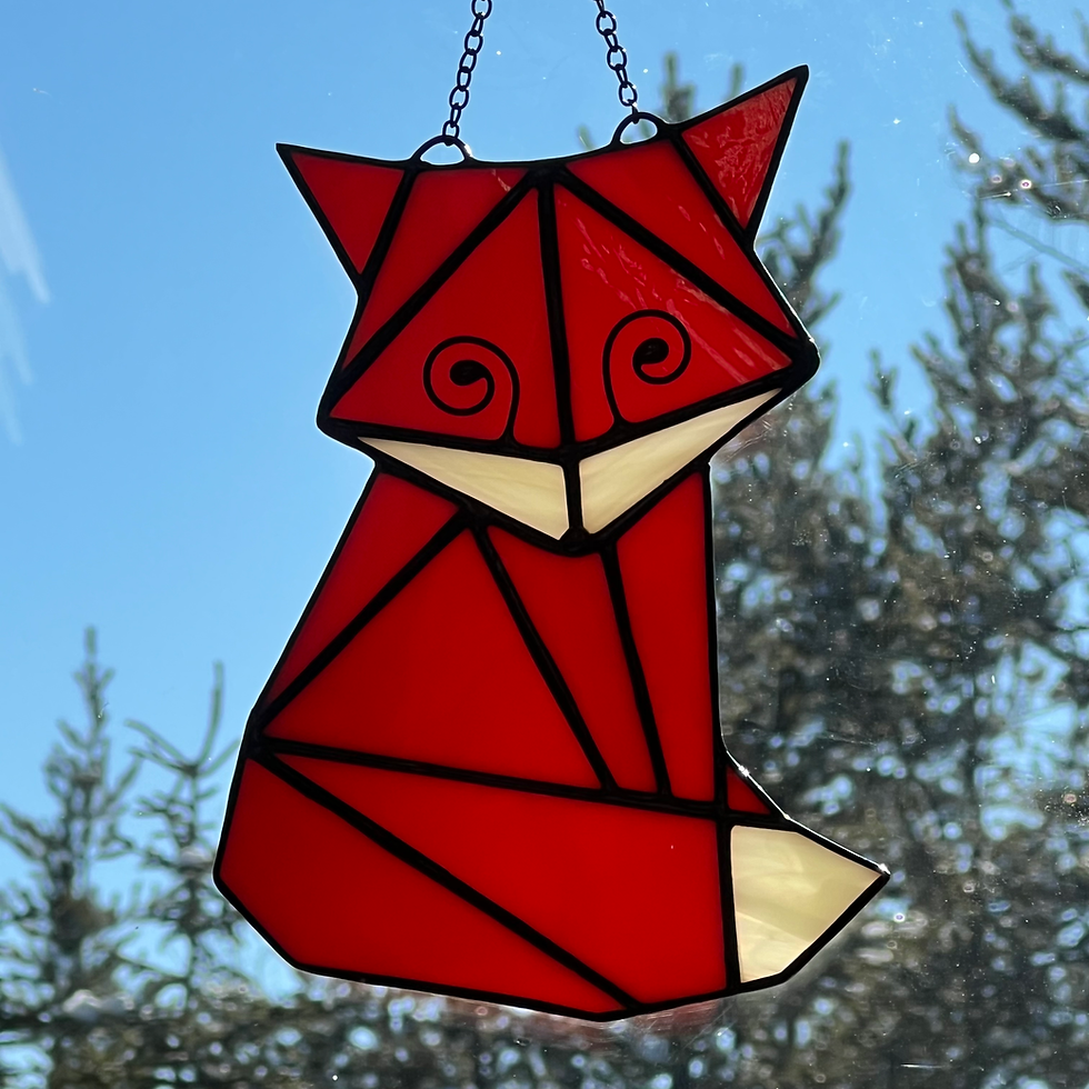 Thumbnail: Stained Glass Geometric Fox Suncatcher