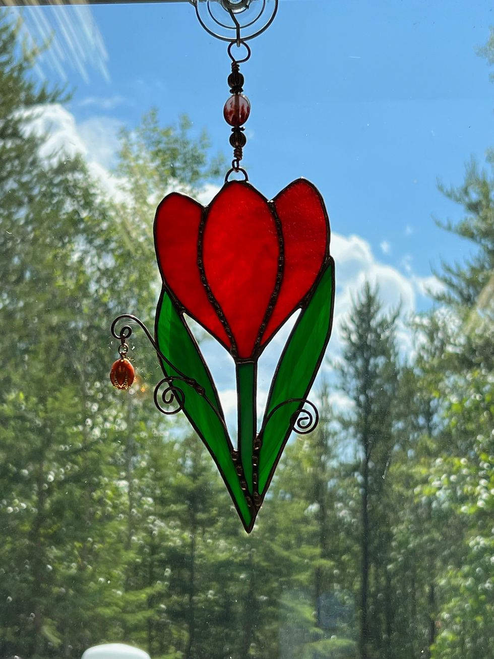 Thumbnail: Stained Glass Crocus Suncatcher