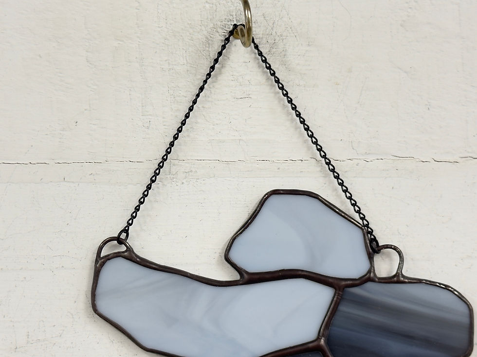 Thumbnail: Stained Glass Inukshuk Suncatcher - Colorful Window Hanging