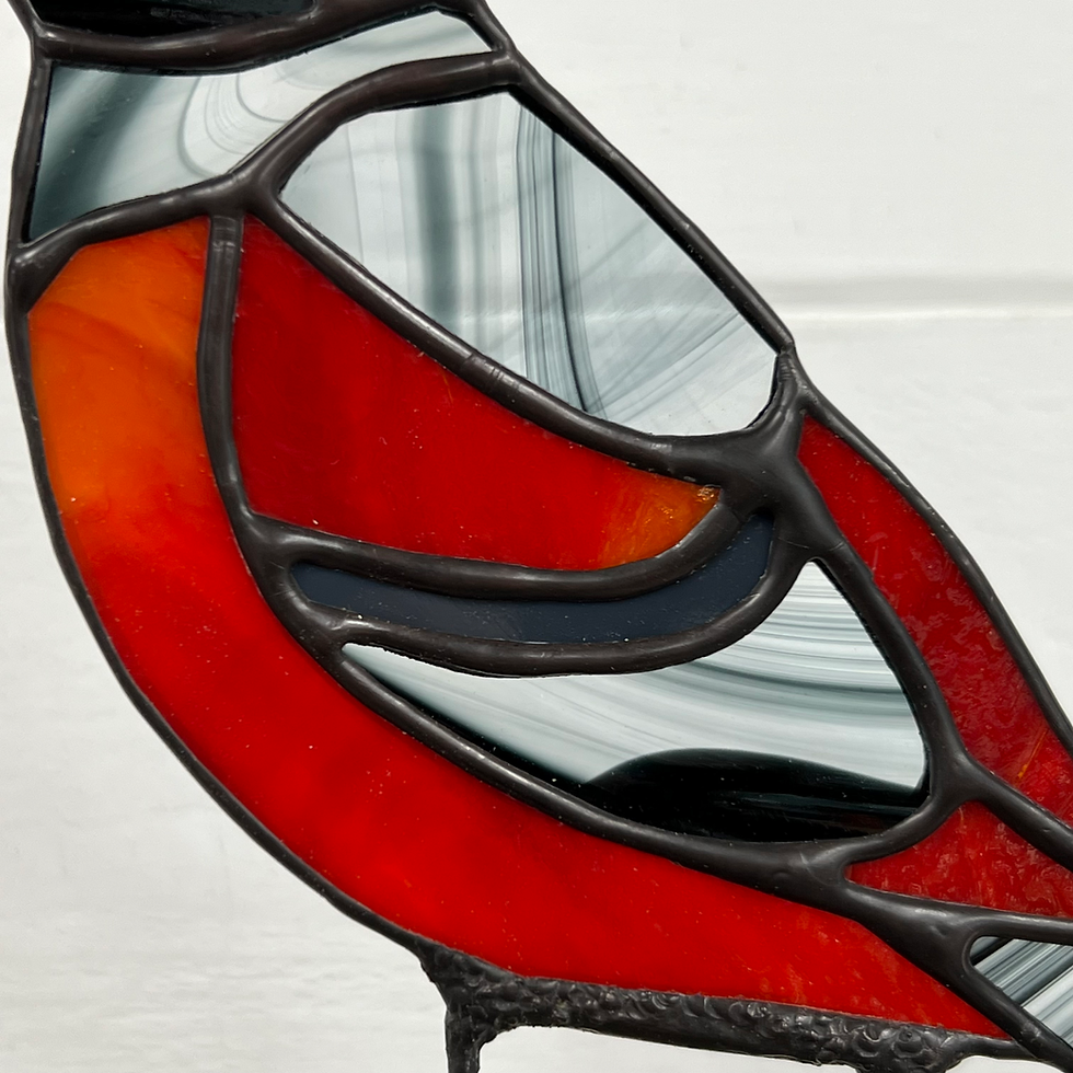 Thumbnail: Stained Glass Oriole Sculpture on Driftwood