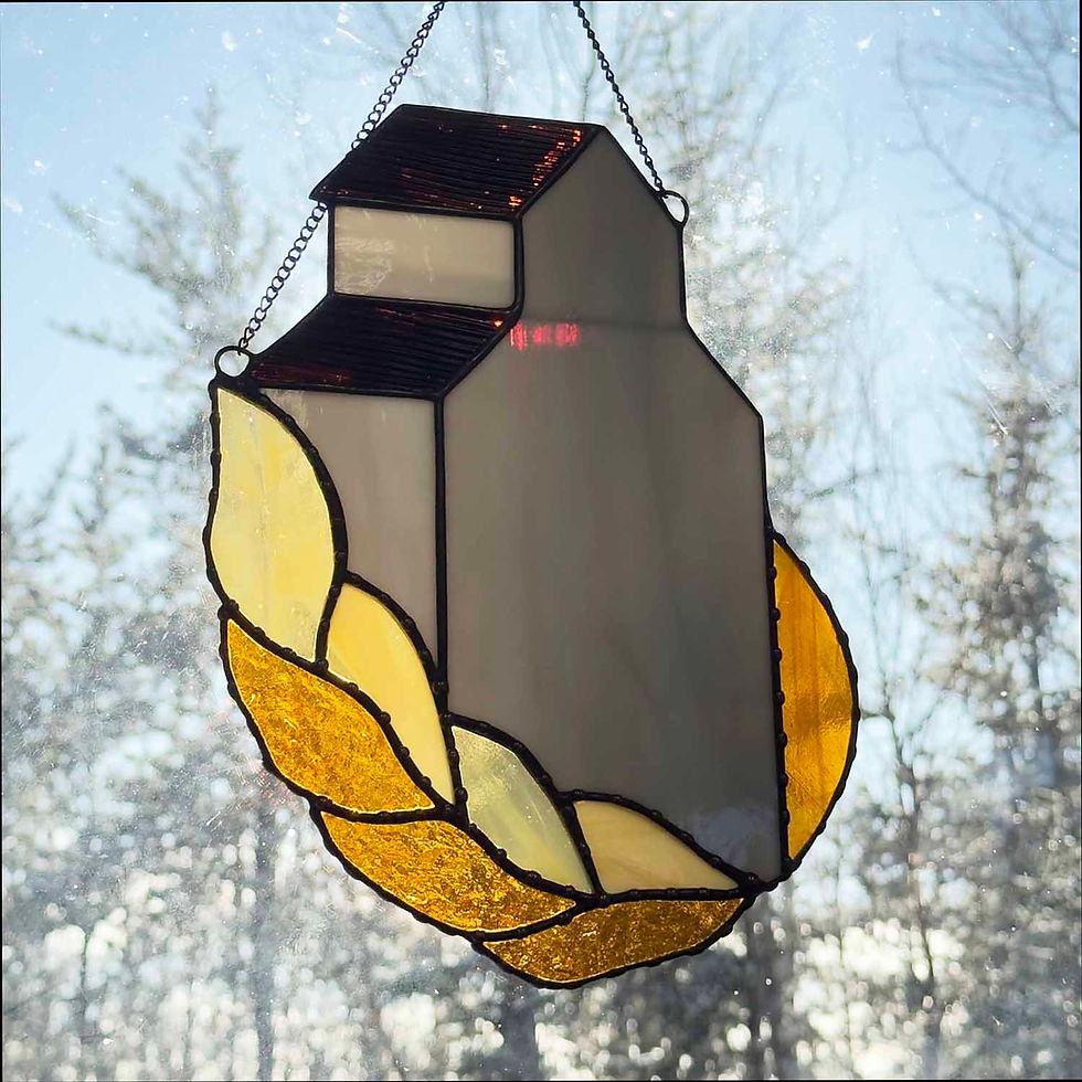 Thumbnail: Stained Glass Grain Elevator Suncatcher