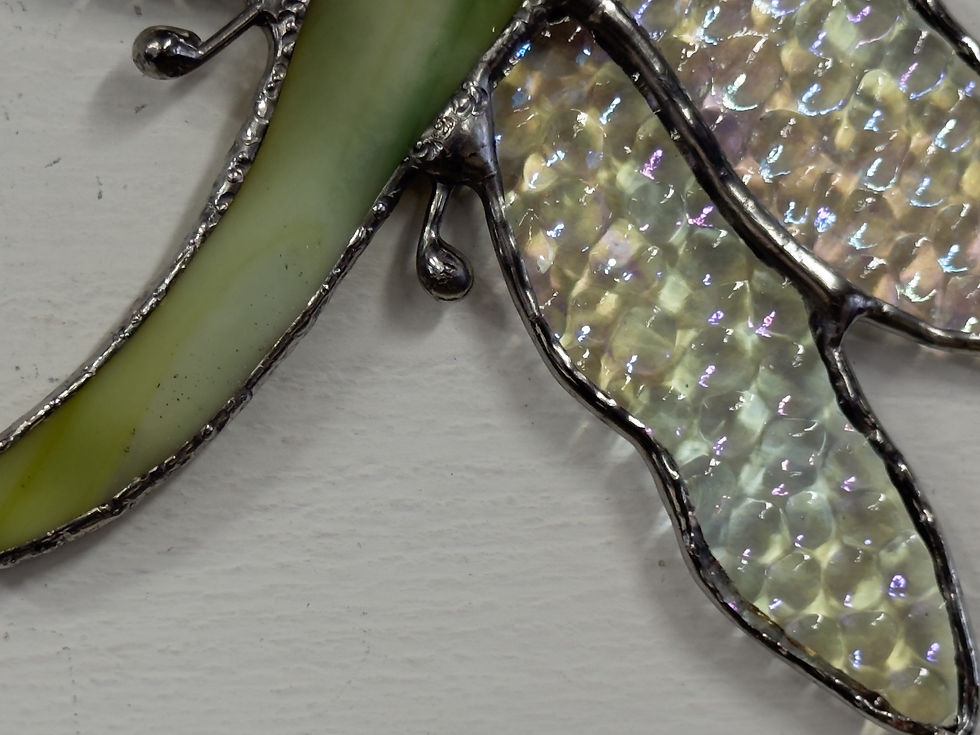 Thumbnail: Stained Glass Set of 2 Dragonfly Suncatchers - Colorful Window Hanging