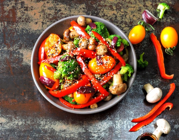 Arranged Food and Objects