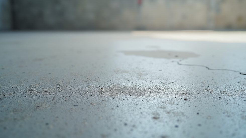 Close-up view of concrete surface with epoxy resin applied