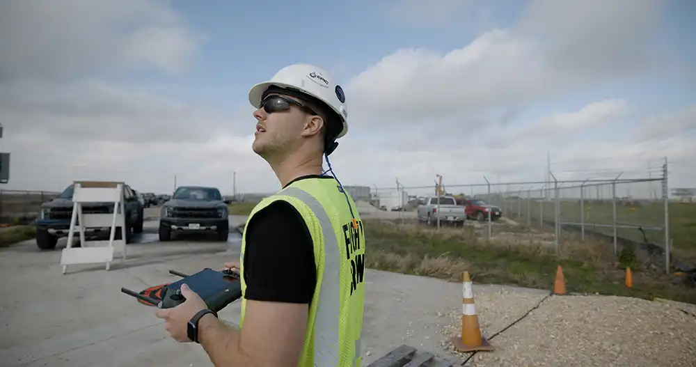 Engineer Flying a Drone