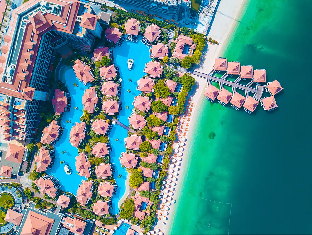 Aerial View of a Resort Pool