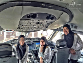 All-woman crew lands plane in country where they can't drive a car