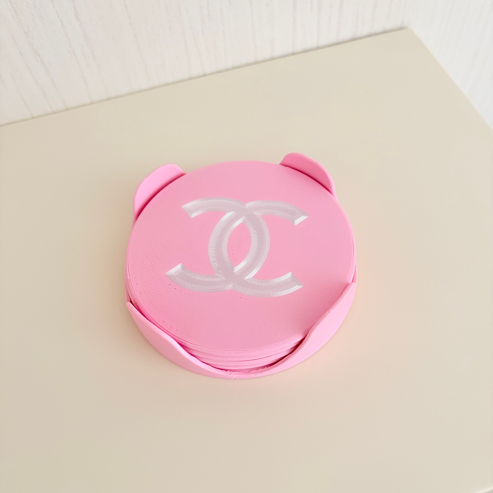 Thumbnail: Pink & White Coaster