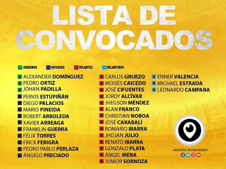 LISTA DE CONVICADOS PARÁ LA TRI