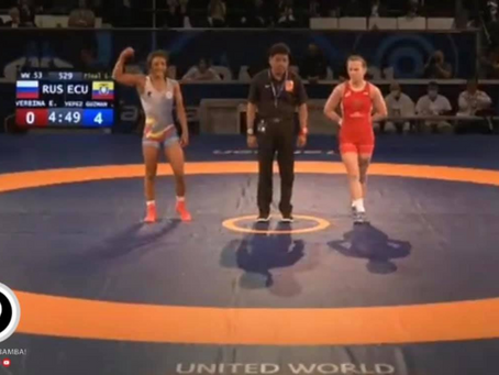ECUATORIANA LUCÍA YÉPEZ CAMPEONA MUNDIAL DE LUCHA