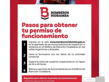 PASOS PARA OBTENER PERMISO DE FUNCIONAMIENTO DEL CUERPO DE BOMBEROS RIOBAMBA