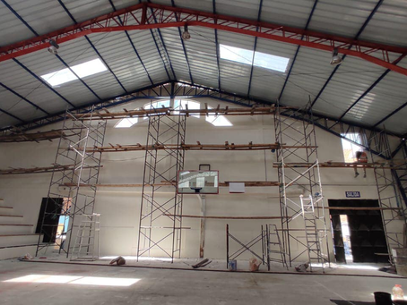 TRABAJOS EN EL COLISEO DE LA FEDERACIÓN DEPORTIVA DE CHIMBORAZO REGISTRA UN 60 % DEL AVANCE DE OBRA