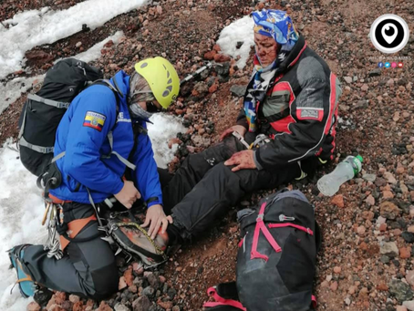 TURISTA FUÉ RESCATADO DEL NEVADO CHIMBORAZO