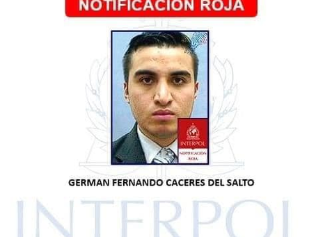 NOTIFICACIÓN ROJA PARA GERMAN CÁCERES PRESUNTO AUTOR DE FEMICIDIO