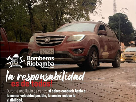 RECOMENDACIONES DEL CUERPO DE BOMBEROS RIOBAMBA ANTE LA CAÍDA DE CENIZA