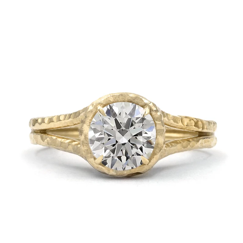 Thumbnail: Ashbury Hammer Finish Split Shank Engagement Ring