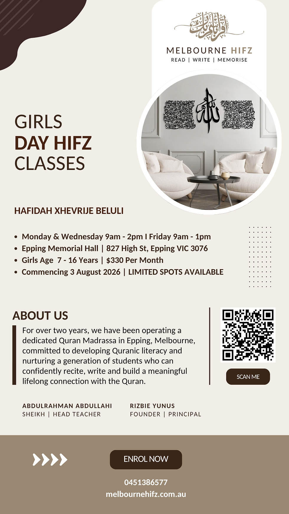 Girls Day Hifz Class | Melbourne Hifz
