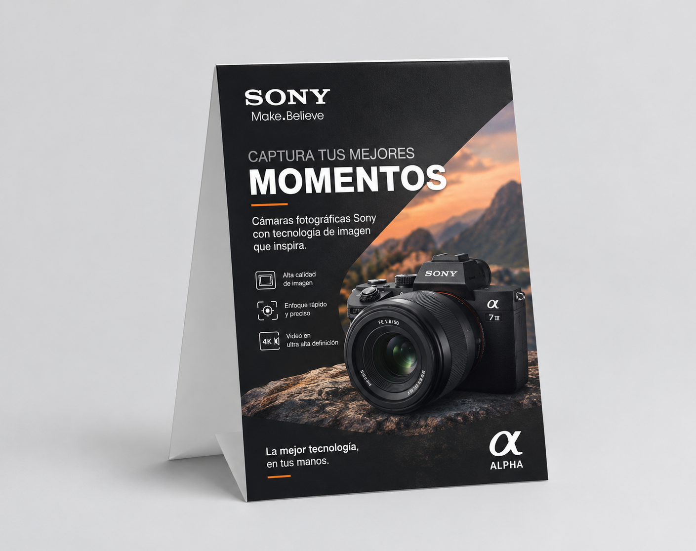 Hablador de mesa tipo tent card