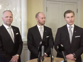 Oikeusministeri Antti Häkkäsen ensimmäinen tiedotustilaisuus