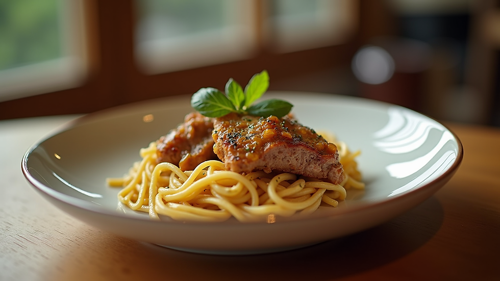 Close-up view of a beautifully plated Southern-inspired dish